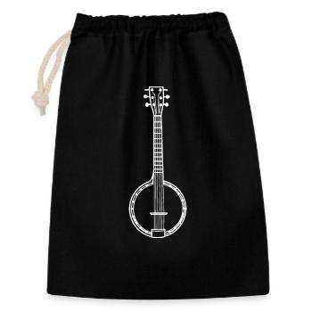 Dessin au trait de banjo - Sac cadeau 30 x 45 cm - noir - Devant