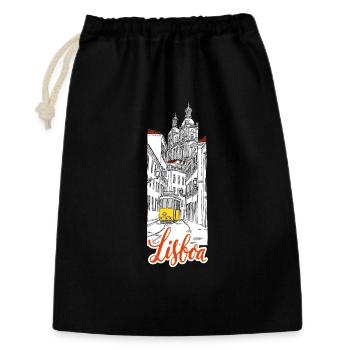Lissabon - Geschenkbeutel aus Baumwolle (30 x 45 cm) - Schwarz - Vorne