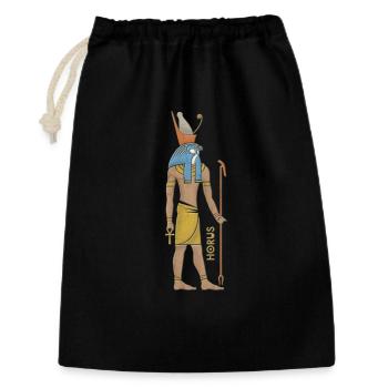Horus Ägyptischer Gott Krieger - Geschenkbeutel aus Baumwolle (30 x 45 cm) - Schwarz - Vorne