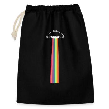 OVNI arc-en-ciel - Sac cadeau 30 x 45 cm - noir - Devant