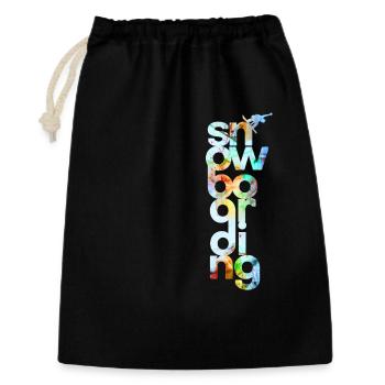 snowboard - Sac cadeau 30 x 45 cm - noir - Devant