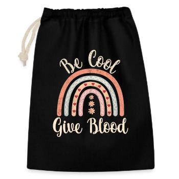 Reste cool, donne du sang ! avec arc-en-ciel - Sac cadeau 30 x 45 cm - noir - Devant