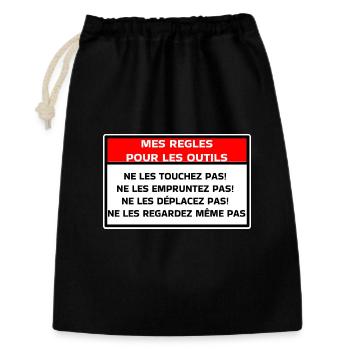 Mes règles pour les outils - Sac cadeau 30 x 45 cm - noir - Devant
