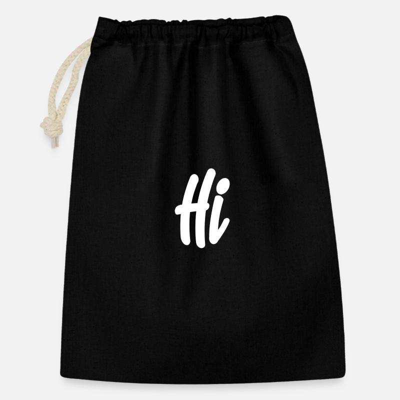 Hi - Geschenkbeutel aus Baumwolle (30 x 45 cm) - Schwarz