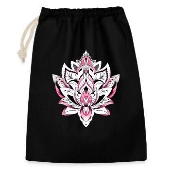 Lotus Mandala Rosa Farbe - Geschenkbeutel aus Baumwolle (30 x 45 cm) - Schwarz - Vorne