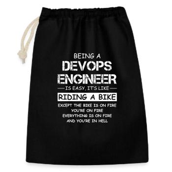 DevOps Engineer Fire Motorcycle Quote - Gift Bag 30 x 45 cm - black - Front