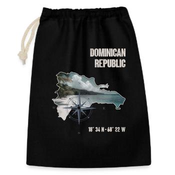 République dominicaine Boussole tropicale - Sac cadeau 30 x 45 cm - noir - Devant