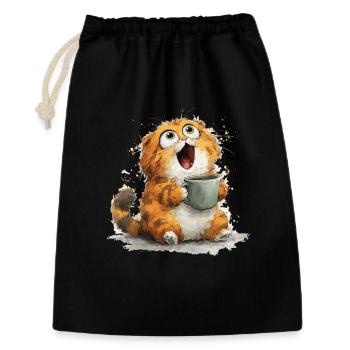 Cat Coffee: Googly Eyes Latte - Gift Bag 30 x 45 cm - black - Front