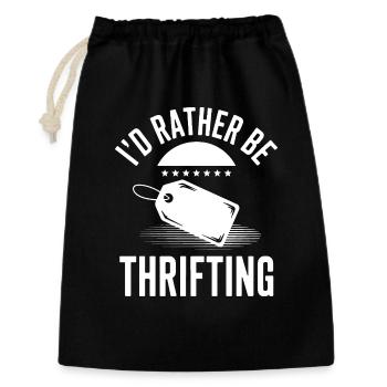 Je préfère faire de la friperie - Sac cadeau 30 x 45 cm - noir - Devant