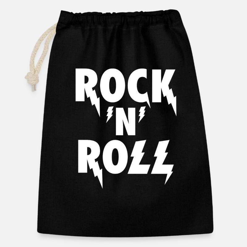 Rock'N'Roll Blitz-Emblem - Geschenkbeutel aus Baumwolle (30 x 45 cm) - Schwarz