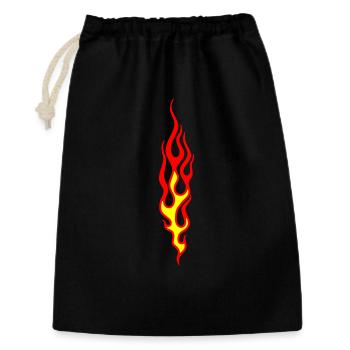 flammen - Geschenkbeutel aus Baumwolle (30 x 45 cm) - Schwarz - Vorne