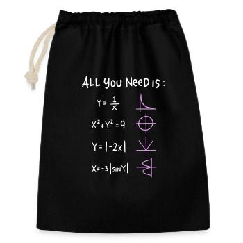 Tout ce dont vous avez besoin, ce sont des graphismes mathématiques - Sac cadeau 30 x 45 cm - noir - Devant