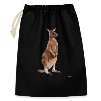 Graphique géométrique Kangaroo Low Poly - Sac cadeau 30 x 45 cm - noir - Devant