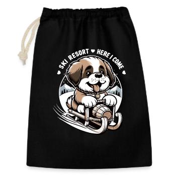 St. Bernard Dog - Gift Bag 30 x 45 cm - black - Front