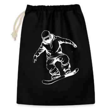 Snowboarder Drawing - Gift Bag 30 x 45 cm - black - Front