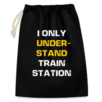 I only understand train station - Gift Bag 30 x 45 cm - black - Front