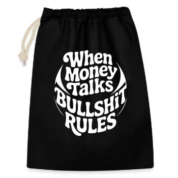 Money speaks – clear rules - Gift Bag 30 x 45 cm - black - Front