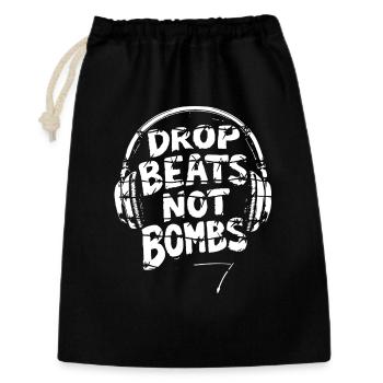 Drop Beats Not Bombs Peace Frieden White - Gift Bag 30 x 45 cm - black - Front