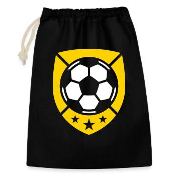 Golden Crest Fußballball-Emblem - Geschenkbeutel aus Baumwolle (30 x 45 cm) - Schwarz - Vorne