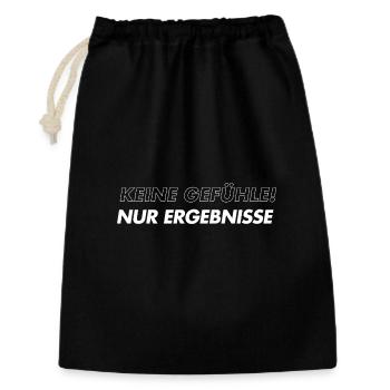 Keine Gefühle Nur Ergebnisse - Geschenkbeutel aus Baumwolle (30 x 45 cm) - Schwarz - Vorne