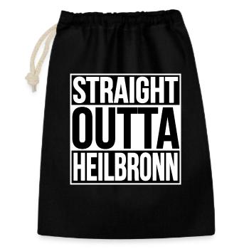 Straight Outta Heilbronn - Geschenkbeutel aus Baumwolle (30 x 45 cm) - Schwarz - Vorne