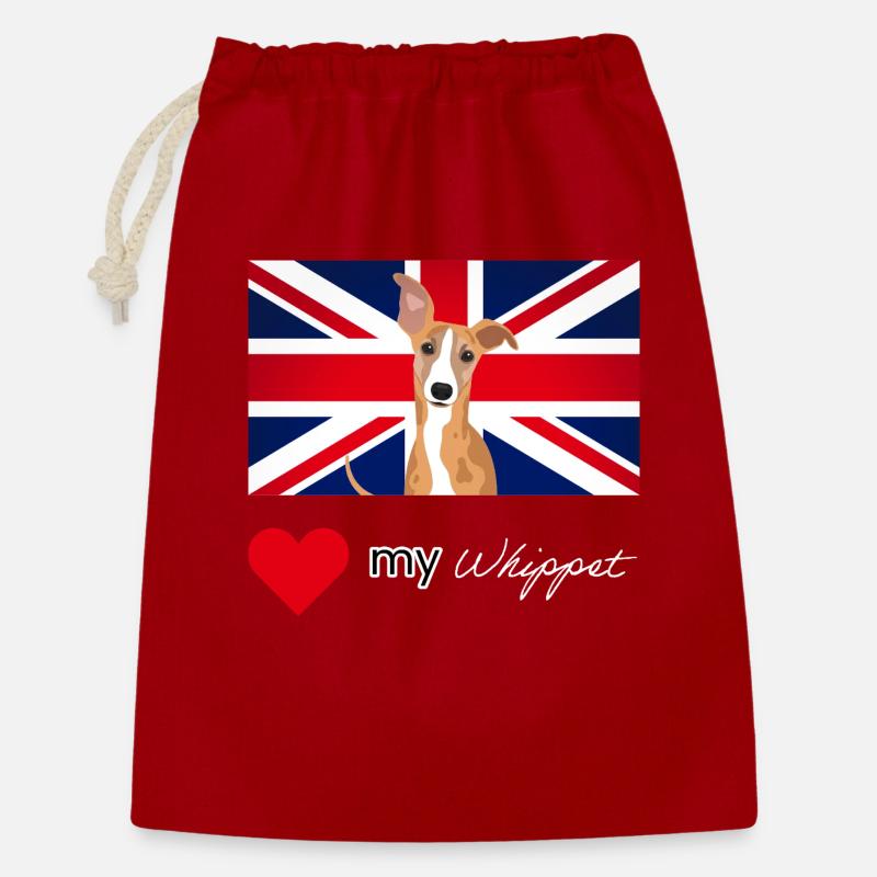 LUVMYWHIPPET (White text, Vibrant) - Gift Bag 30 x 45 cm - red