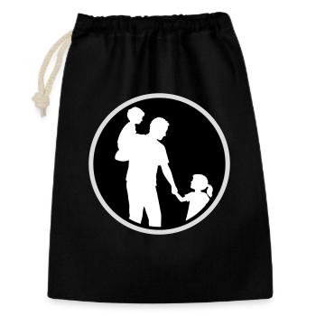 Vater Kind Silhouette Spazieren Familie Papa Liebe - Geschenkbeutel aus Baumwolle (30 x 45 cm) - Schwarz - Vorne