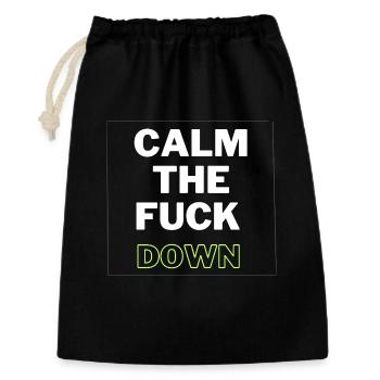 Calm Down Funny Sarcastic Chill Quote - Gift Bag 30 x 45 cm - black - Front