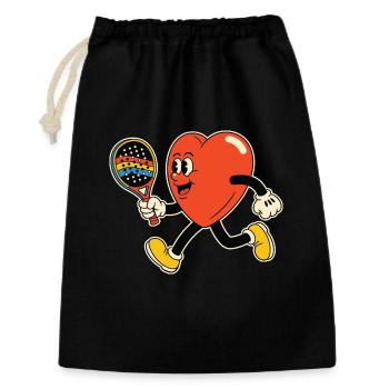 Heart in the paddle - Gift Bag 30 x 45 cm - black - Front