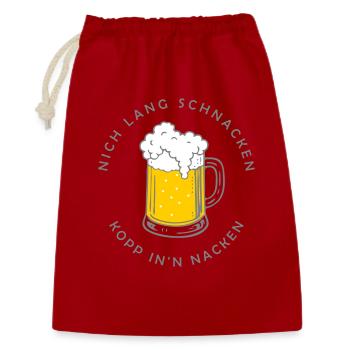 Nich lang schnacken - tasse dans le cou - Sac cadeau 30 x 45 cm - rouge - Devant