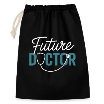 Future conception du stéthoscope Doctor - Sac cadeau 30 x 45 cm - noir - Devant