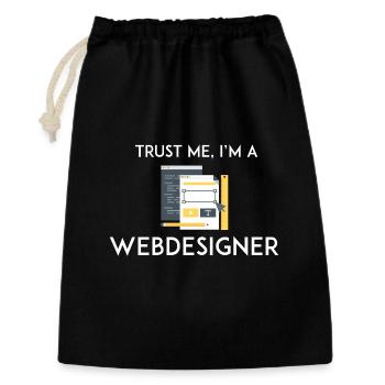 Vertrau mir, ich bin Webdesigner - Geschenkbeutel aus Baumwolle (30 x 45 cm) - Schwarz - Vorne