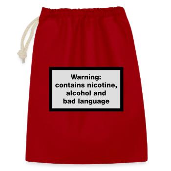 Warning: contains, nicotine, alcohol and bad - Gift Bag 30 x 45 cm - red - Front