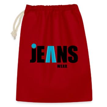 jeans wear mit punkt - Geschenkbeutel aus Baumwolle (30 x 45 cm) - Rot - Vorne