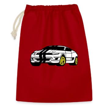 Sportwagen - Sportauto - Coupé - Geschenkbeutel aus Baumwolle (30 x 45 cm) - Rot - Vorne