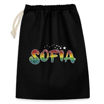 Prénom Sofia Nom de jeune fille Cadeau - Sac cadeau 30 x 45 cm - noir - Devant