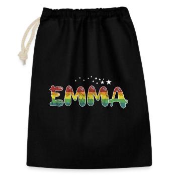 Prénom Emma Nom de jeune fille cadeau - Sac cadeau 30 x 45 cm - noir - Devant