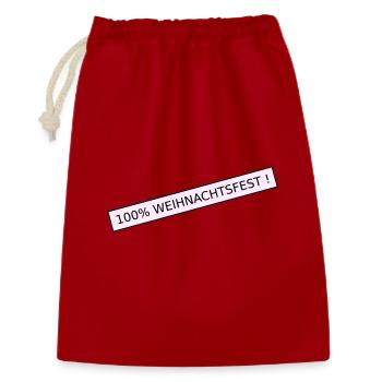 100 Prozent weihnachtsfest - Geschenkbeutel aus Baumwolle (30 x 45 cm) - Rot - Vorne