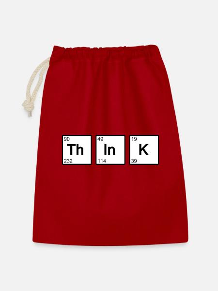 Think (weiß) - Geschenkbeutel aus Baumwolle (30 x 45 cm) - Rot