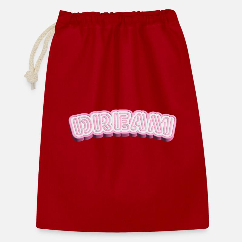 Typographie 3D de rêve - Conception de mots 3D en blanc et rose - Sac cadeau 30 x 45 cm - rouge