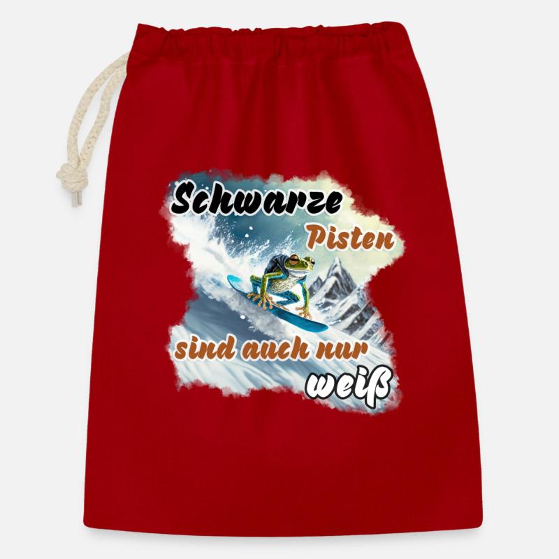 Les pistes noires sont aussi tout simplement blanches - Sac cadeau 30 x 45 cm - rouge