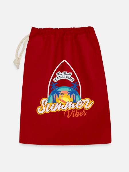 Summer_vibes_098 - Geschenkbeutel aus Baumwolle (30 x 45 cm) - Rot