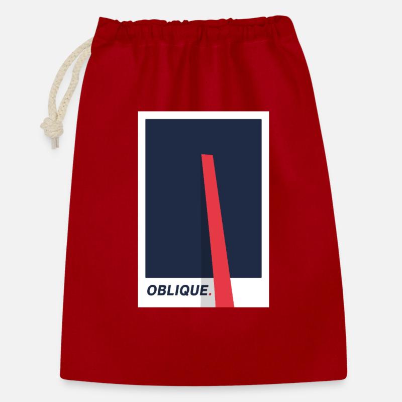 Oblique. Modernes Typografie Statement - Geschenkbeutel aus Baumwolle (30 x 45 cm) - Rot