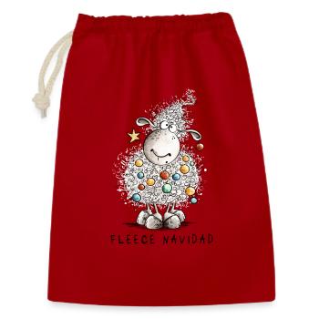Fleece Navidad Weihnachtsschaf Cartoon Schaf - Geschenkbeutel aus Baumwolle (30 x 45 cm) - Rot - Vorne