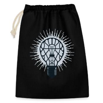 Idée éclatante : Ampoule d’inspiration - Sac cadeau 30 x 45 cm - noir - Devant