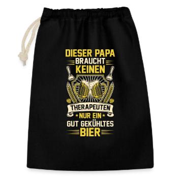 Bier Vater Vatertag Papa - Geschenkbeutel aus Baumwolle (30 x 45 cm) - Schwarz - Vorne