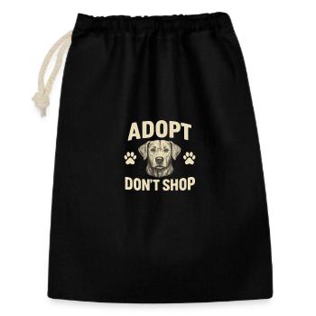 Dog Adoption Motif Design - Gift Bag 30 x 45 cm - black - Front