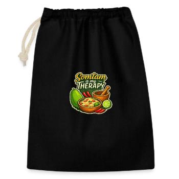 Somtam Is My Therapy – Retro Thailand Street Food - Gift Bag 30 x 45 cm - black - Front