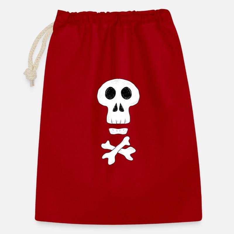 Herr Skull - Geschenkbeutel aus Baumwolle (30 x 45 cm) - Rot