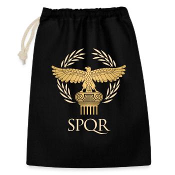 SPQR - Flagge Und antike Römische Republik - Geschenkbeutel aus Baumwolle (30 x 45 cm) - Schwarz - Vorne